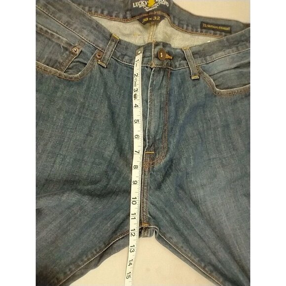 Lucky Brand 221 Original Straight Blue Cotton Denim Jeans 38 x 32 NICE - Picture 3 of 13